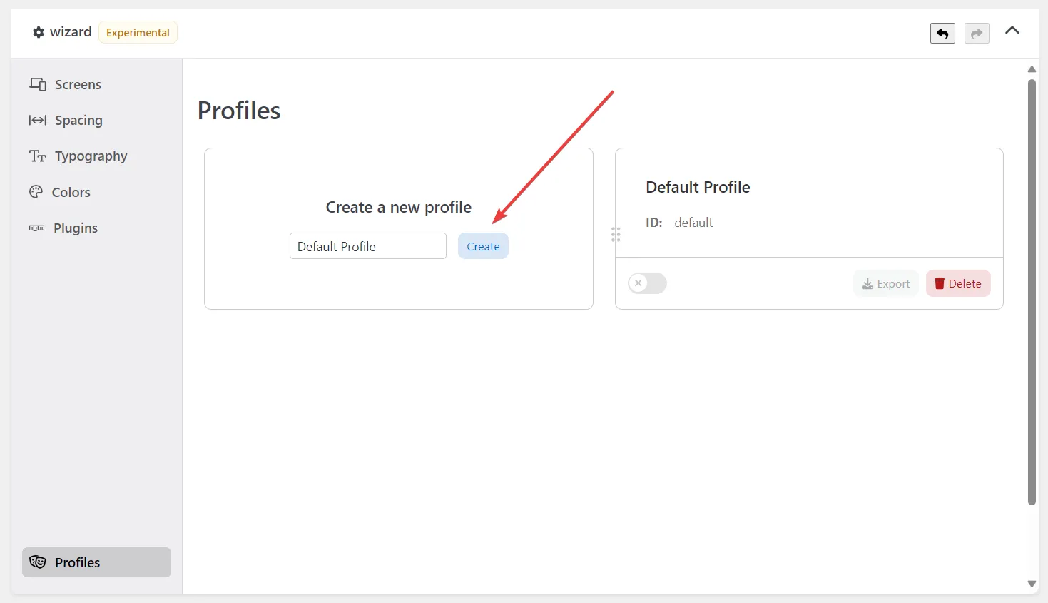 Create Profile